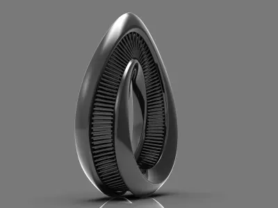lockpad tear shaped ring 3D print model