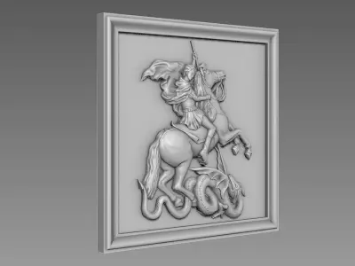 St George the Victorious bas-relief for CNC 3D model