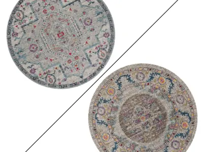 Round Rug Set 183 3D model