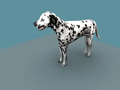 DALMATIAN DOG  Low-poly 3D model