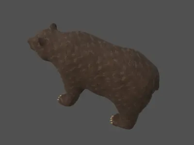 Stylized Brown bear realistic PBR Low-poly 3D model
