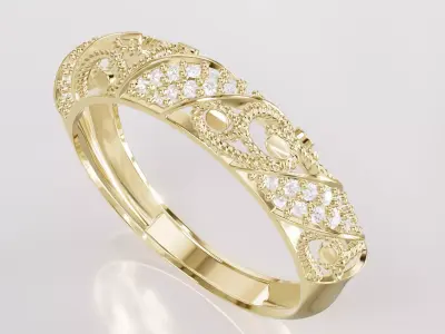 Jewelry Diamond Ring Model RG70 Free 3D print model