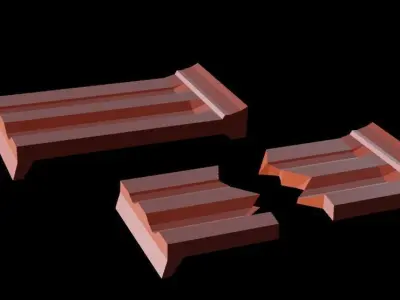 Roof Tile - Breakable Mobile Game Asset Free low-poly 3D model