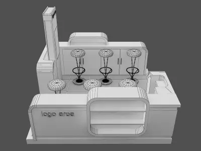  Booth Exhibition Stand a97 3D model