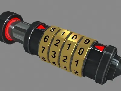 CRYPTEX 3D model lock with numbers Low-poly 3D model