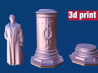 Felix Dzerzhinsky Statuette with Pedestals  3D print model