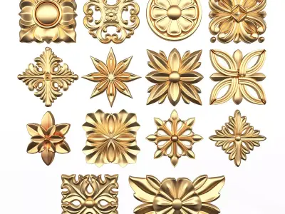 Rosette Carved Collection CNC Low-poly 3D model