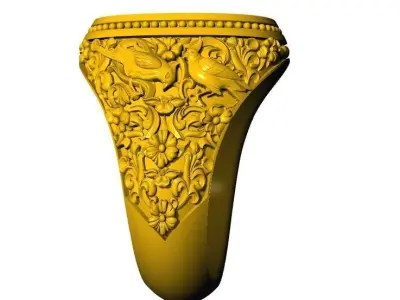 Stylish ring with patterns 619 3D print model 3D print model