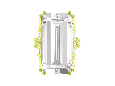 7042 luxury emeral diamond women ring 3D print model