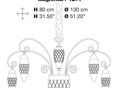Chandelier Masiero Luxury Magnifica 12 1 3D model