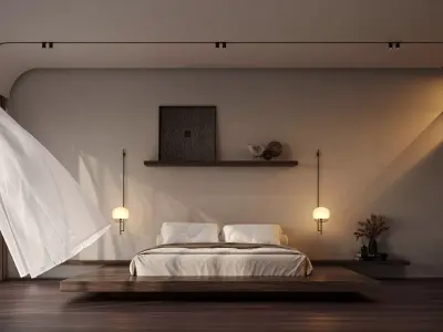 Bedroom Minimalism Style Interior 3D model