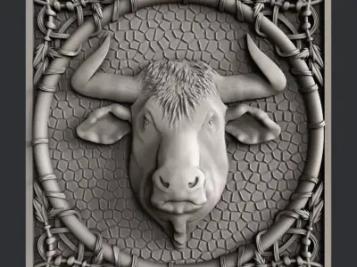 3d STL models for CNC bull 3D model