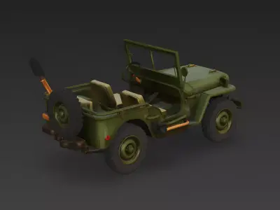 Iconic WWII Light Utility Vehicle  3D Model Low-poly 3D model