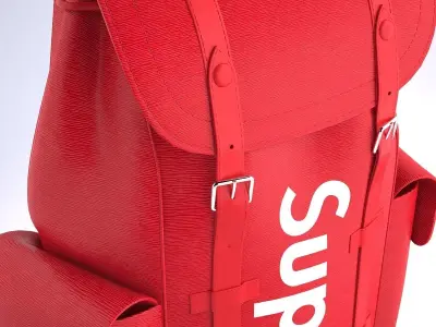 Supreme Louis Vuitton Bag Christopher Backpack PM Low-poly 3D model