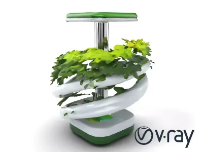 Sleek Hydroponic Tower Farm Spiral Design Model Pack Low-poly 3D model