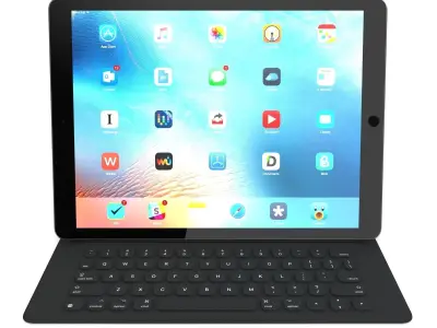 Apple iPad Pro 129 Inch And Type Cover And Apple Pencil 2017 3D model