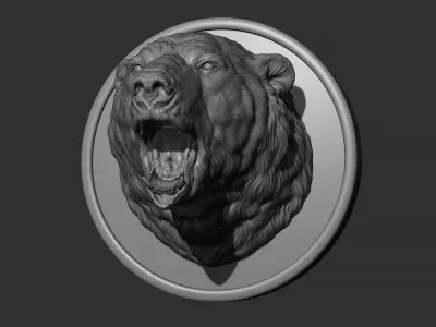 Polar bear growls 3D print model