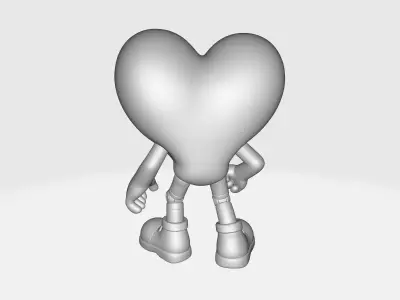 Cute Heart Character Valentine s Day Adorable Love Figurine  3D print model