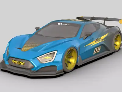 Sport Car 2025  Low-poly 3D model