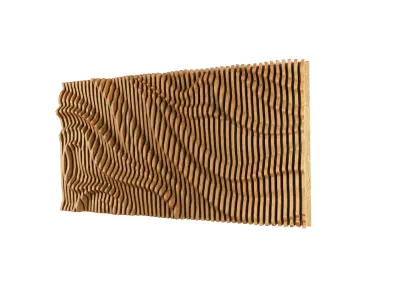 Parametric Wavy Wooden Wall Decor 18 - wood cutting machines 3D model