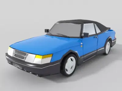 Saab 900 Cabriolet Low-poly 3D model