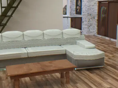 Couch  sofa Low-poly 3D model