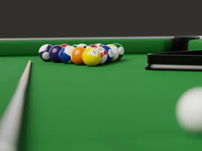 Pool Table Low-poly 3D model