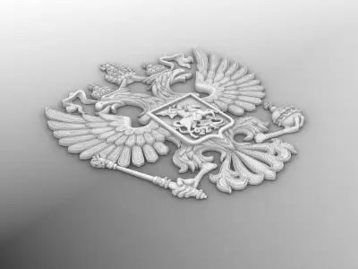 coat of arms two-headed eagle with stones 3D model