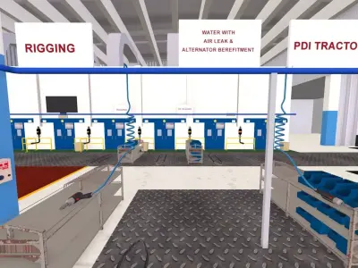 Engine Warehouse Low-poly 3D model