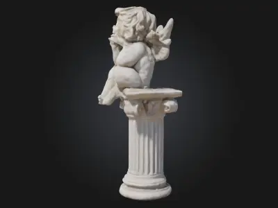 Contemplative Cherub  Serenity in Sculpted Innocence 3D model