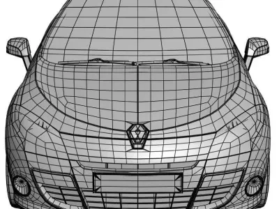 Yellow cabriolet 3D model