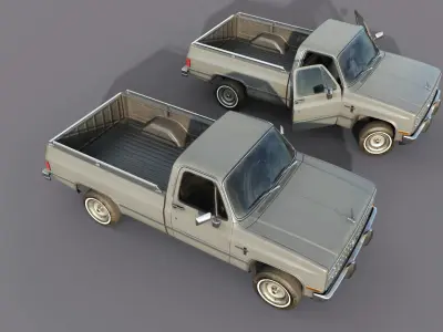 Chevrolet C10 1982 Grey Low-poly 3D model