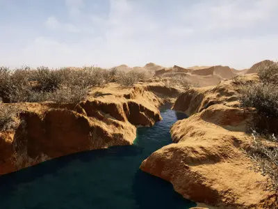 Desert Terraine-3D Game model Low-poly 3D model