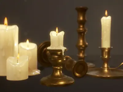 Candles Pack - PBR Game Ready Low-poly 3D model