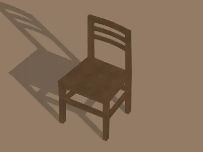 Simple Vintage Wooden Chair Free low-poly 3D model