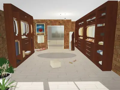 Clothes room Low-poly 3D model