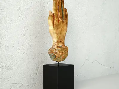 Victorian Brass Hand Paperweight 3D model