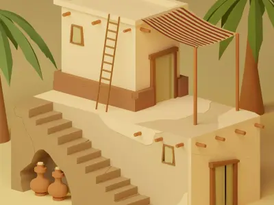 Lopwpoly House 14 Low-poly 3D model