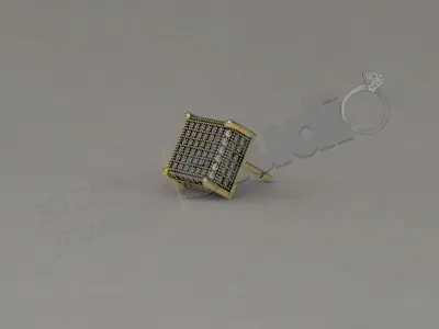 Highly luxury cube design earring 3d model 3D print model