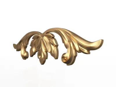 Carved Plaster Molding Decoration 02 Low-poly 3D model