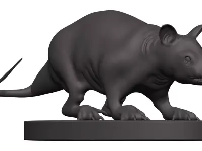 Opossum armadillo figurine 3D model