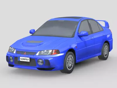 Mitsubishi Lancer Evolution 1997 Low-poly 3D model
