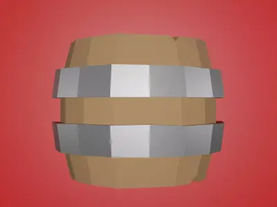Lowpoly Barrel Model Free low-poly 3D model