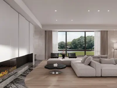3D model of modern villa interior design 3D model