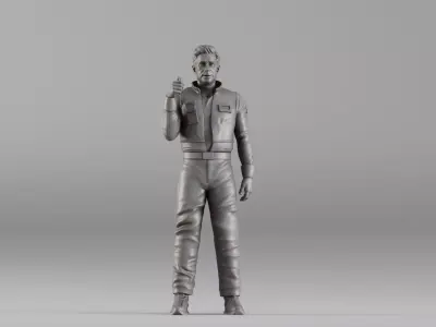 S00099 Male Astronaut Statue 3D print model