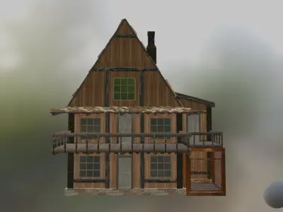 9 House Variants - 4K NEXT GEN game-ready models of town houses Low-poly 3D model