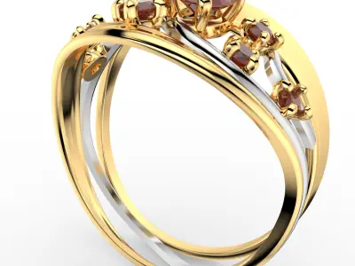 Wavy Twisty Diamond Ring 3D print model