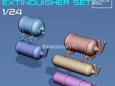 Fire extinguisher set 1-24th 3D print model