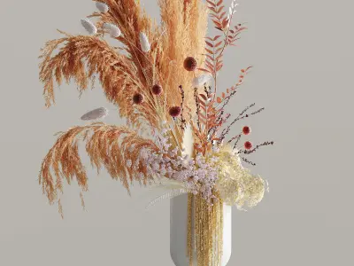 Bouqet with dried plants 3D model