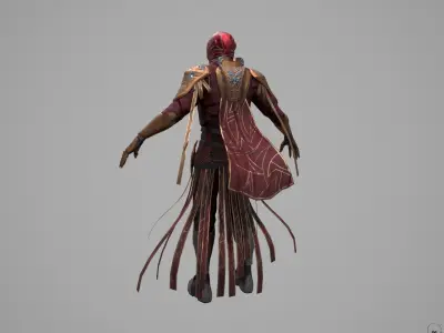 Sorcerer iron man in costume Low-poly 3D model